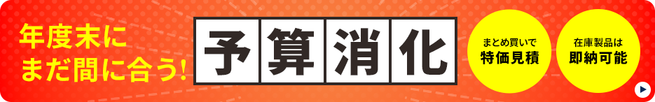 年度末にまだ間に合う！予算消化 まとめ買いで特化見積もり 在庫製品は即納可能